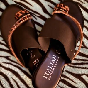 Italian Shoemakers Black and Brown Sandals